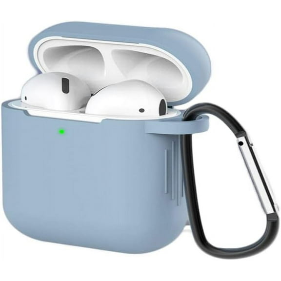 Silicone Case Cover for Airpods 3rd Gen with Carabiner,Protective Soft TPU Skin Case Waterproof Shockproof Cover [Front LED Visible] Compatible with Apple AirPods 3rd(Lavender Ash)