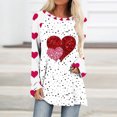 thumbnail image 2 of Diufon Hauts de la Saint-Valentin pour Femmes Manches Longues Col Rond Chandail Chemise Tendance Mignonne Robe Imprimée à Sequins Blouse, 2 of 4