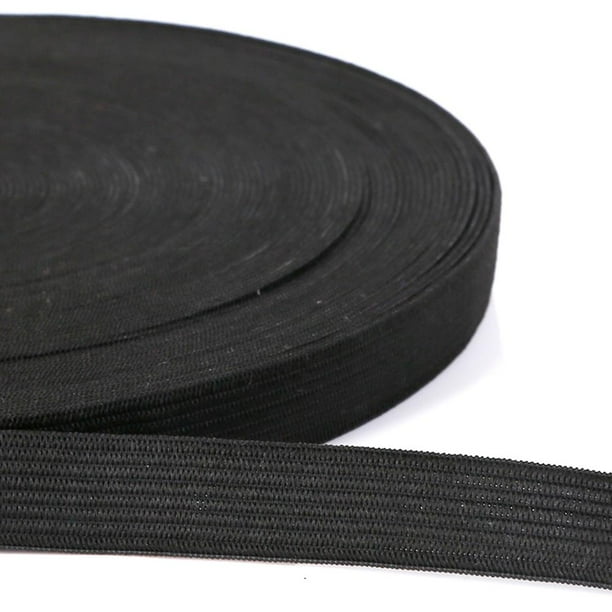 Cinta elástica de nailon para ropa, cinta de LICRA para pantalones, lazo para el pelo, accesorios de costura DIY, blanco y negro, 0,6-5cm, 5 yardas por lote