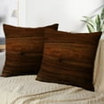 thumbnail image 3 of LALILO Throw Pillow Covers Dark Wooden Wood Backdrop Board Brown Cushion Cover 18" x 18", 2 Pack, 3 of 6