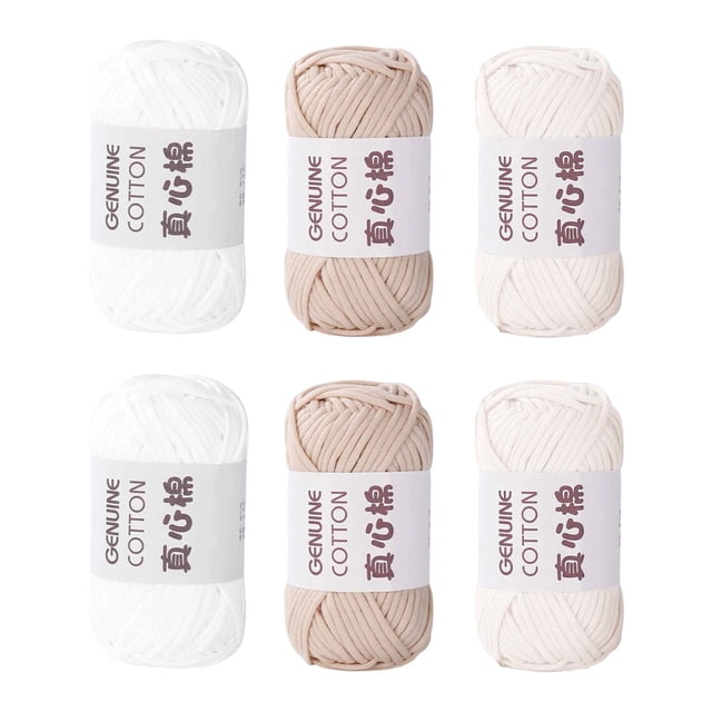 6 piezas de hilo de punto multicolor ligero para ganchillo para guantes, prendas de vestir y bufandas. Estilo A