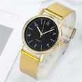 thumbnail image 3 of Resicozy Womens Watches 2026 Casual Round Dial Quartz Watch with Mesh Strap Gold with Black Face, 3 of 3