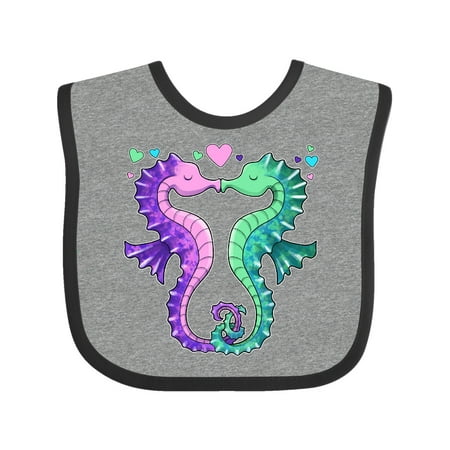 

Inktastic Seahorses Kissing with hearts Gift Baby Boy or Baby Girl Bib
