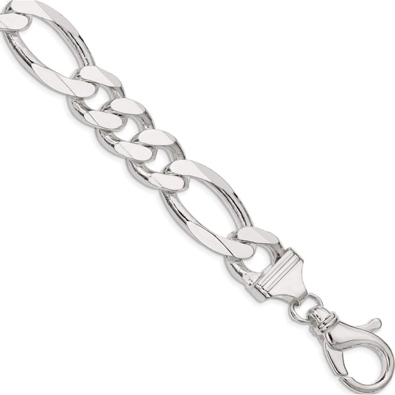 Sterling Silver 15mm Figaro Chain (9 X 15) Made In Italy qfg400-9