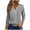 Gray, variant on ZQUUVOU Women's T-Shirt Casual Printed V-Neck Button 3/4 Sleeve V-Neck Loose Blouse Blue (XL)
