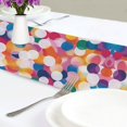 thumbnail image 4 of Yayeee Table Runner 70 inches Long Home Kitchen Dinning Party Decoration, White Colorful Circles, 4 of 7