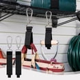 thumbnail image 5 of 2Pcs Heavy Duty Garage Storage Hooks Hangers with Carabiner Clips Multi-Purpose Hanging Straps for Ladder Hose Tools Bags and Equipment, 5 of 6