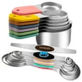 thumbnail image 2 of Godance Magnetic Measuring Cups and Spoons Set Including 7 Stainless Steel Stackable Measuring Cup 8 Double Sided Magnetic Measuring Spoons with 1 Leveler for Dry and Liquid Ingredients(Multicolor), 2 of 9