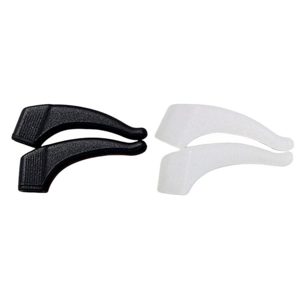 2 piezas de ganchos de silicona antideslizantes para las orejas de las gafas, soporte para la punta de la patilla negro y claro