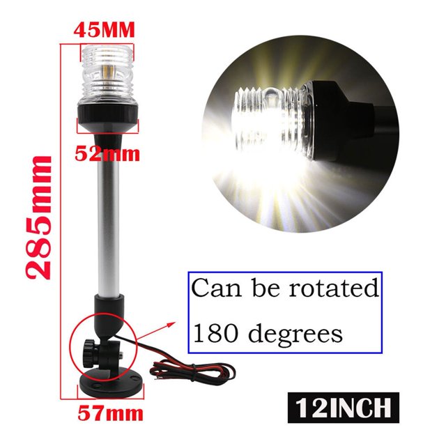 Marine Boat Yacht Stern Anchor Pure White LED Navigation Light All Round 360° DC 12V Waterproof Anchor Signal Light ,High Bright