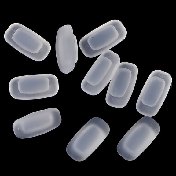 GJX 5 Pairs Silicone Eyeglass Nose Pads, Soft Rectangle Replacement Cushions for Glasses & Sunglasses, Anti-Slip Vision Frame Accessories, Comfort Fit