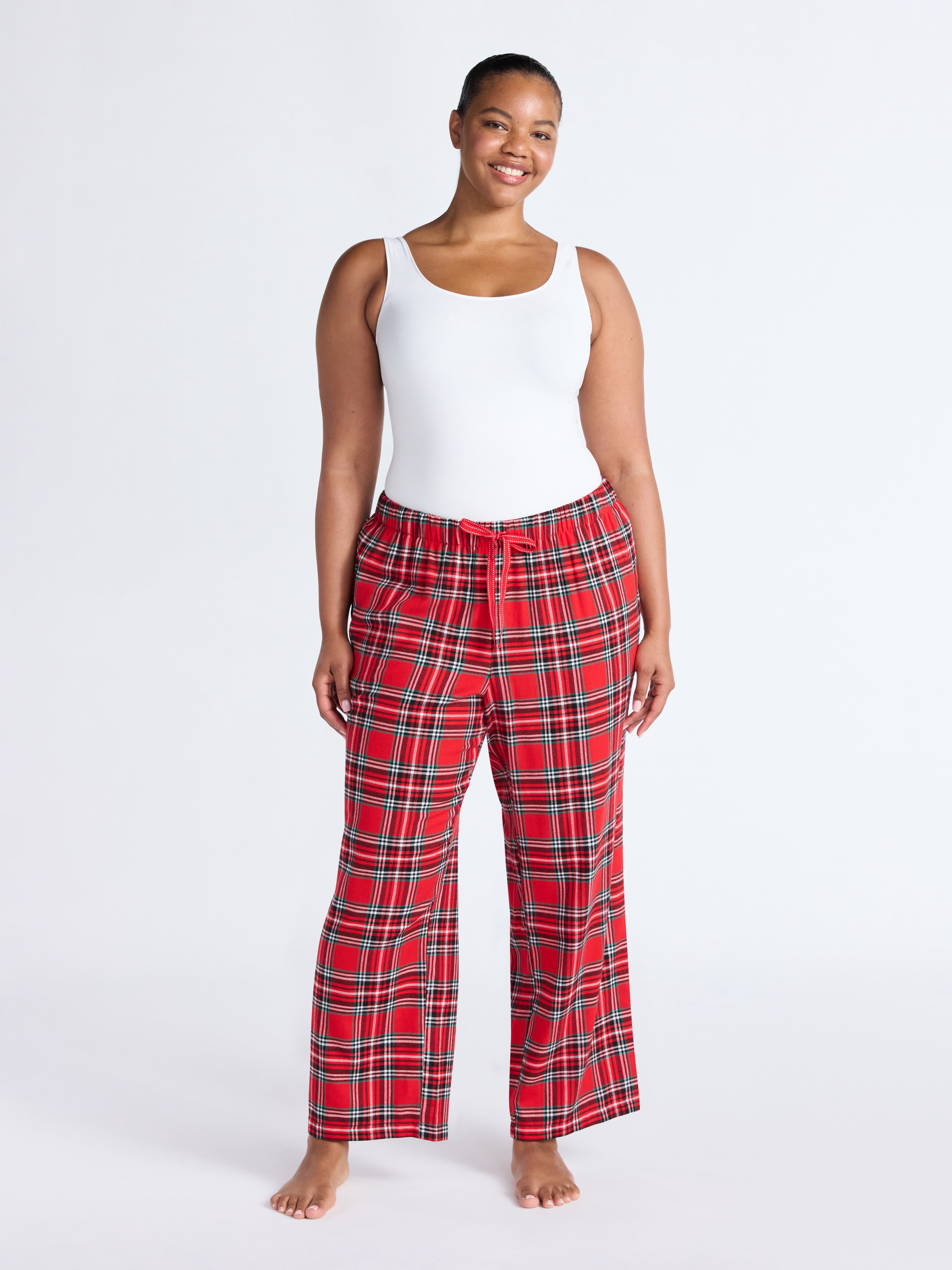 Joyspun Women's Flannel Sleep Pants, 30'' Inseam, Sizes XS-3X