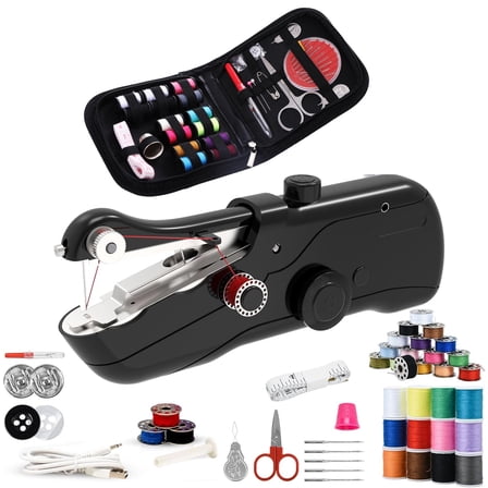 YMWVH Upgrade Handheld Sewing Machine - 2 Power Modes, Quick Sewing Kit for Beginners & Adults, Fast Stitch for DIY/Home/Trave