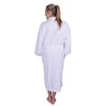 thumbnail image 4 of Puffy Cotton Adult Unisex Kimono Bath Robe Natural Soft Cotton - White, 4 of 6