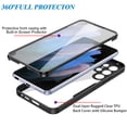 thumbnail image 2 of Allytech for Samsung Galaxy S22 Ultra 5G 6.8" 2022 Case with Built-in Screen Protector, Dual Layer Full Body Hybrid Scratch Resistant Anti-Slip Hard Acrylic Back Case for Galaxy S22 Ultra, Blue, 2 of 9