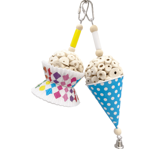 1551 Tutu Snowcone Sola Combo - Handcrafted Foraging Bird Cage Toys