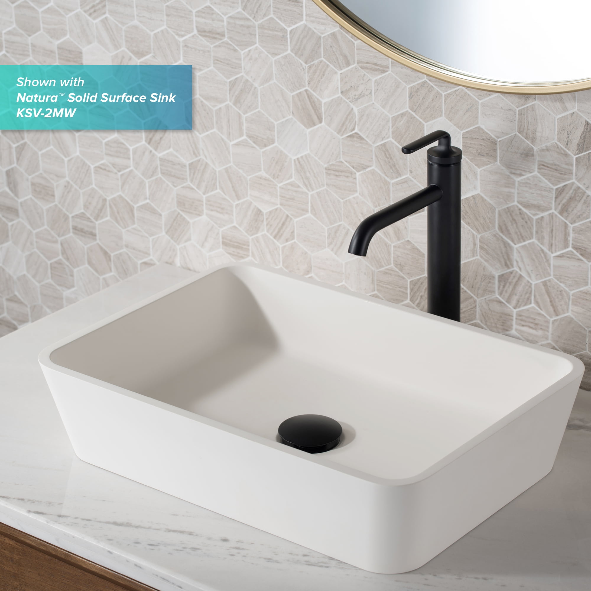 Ramus™ Single Handle Vessel Bathroom Sink Faucet with Pop-Up Drain in Matte Black (2-Pack)
