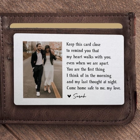 Daisyco Gifts Custom Photo Metal Wallet Card Personalized 1st 2nd 5th Anniversary Aluminum Gift For Him