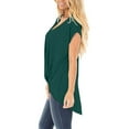 thumbnail image 5 of Twist Front Tops for Women, Yigetop 2025 European and American Women's Short Sleeved New Solid Color Large Size V Neck T Shirt Cute Summer Tops for Women Green1 S, 5 of 8
