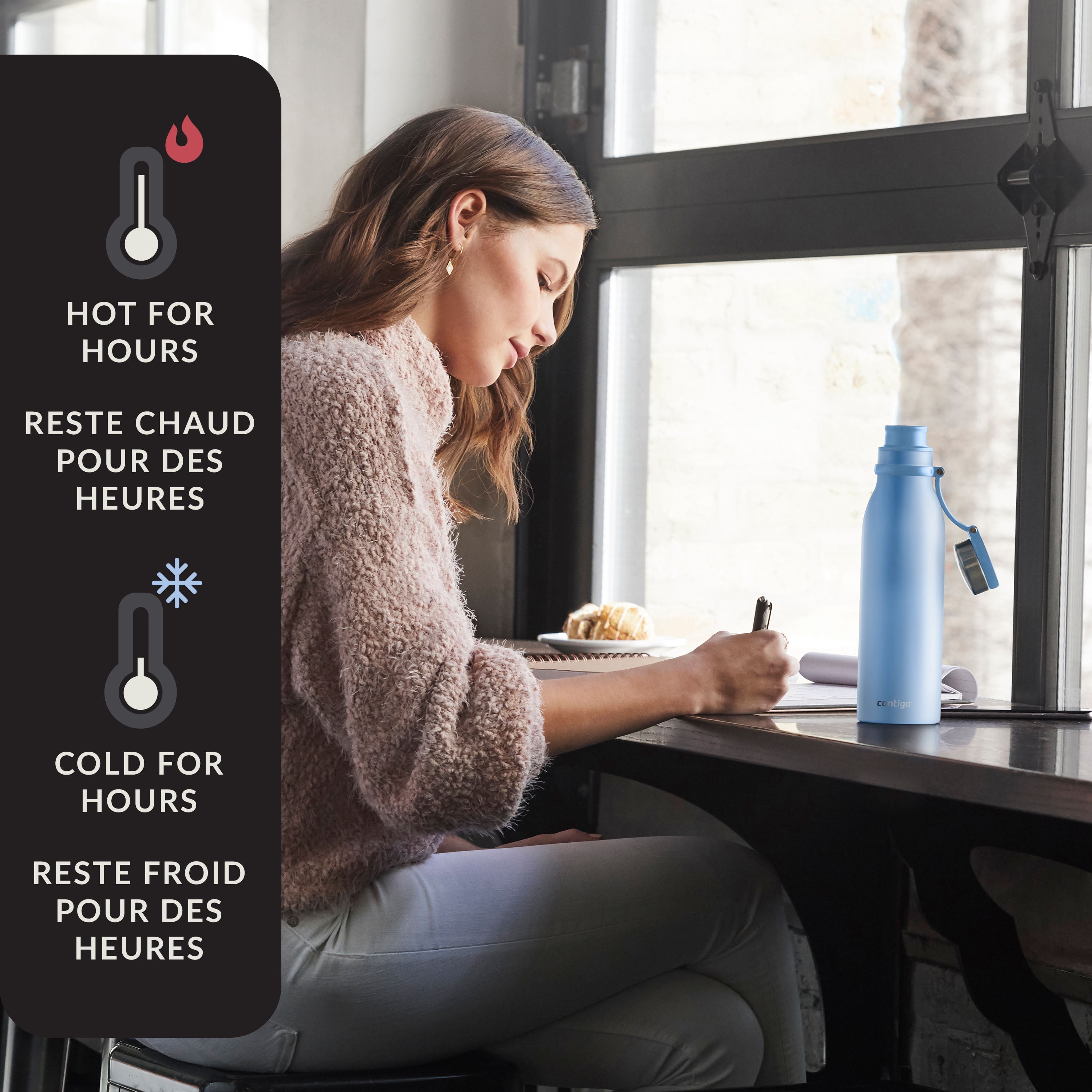 Contigo Matterhorn Stainless Steel Water Bottle, 20 oz (591 ml), Daydream