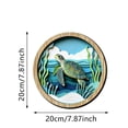 thumbnail image 3 of AURIGATE Layered Coastal Wood Wall Art, Underwater Scene Round Tabletop & Hanging Decor, Beach Bathroom Living Room Decor, 3 of 6