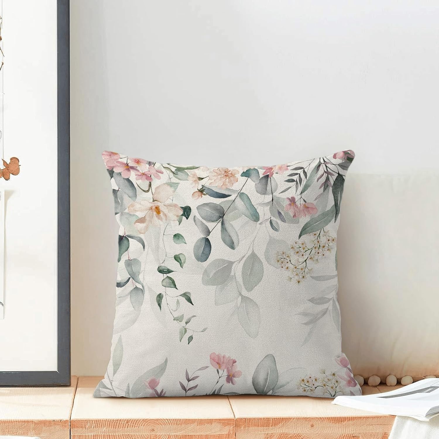 Yxuiyal Floral Pillow Covers Set Of 2 – 18x18 Inch, Watercolor Tulip Design, Linen Fabric For Spring/Summer - View #9