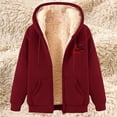thumbnail image 4 of GaThRRgYP Cozy Women's Fluffy Coat Perfect for Winter,Women's Fashionable Printed Fleece Hooded Sweatshirt Jacket Wine XXXL, 4 of 8