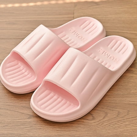 

Cathalem Fashion Four Season Women Slippers Non Slip Comfortable Open Toe Solid Color Simple Style Christmas Slippers Women Pink 8