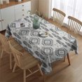 thumbnail image 2 of Gray Ethnic Feather Pattern Rectangle Tablecloth 60"x84",Waterproof Polyester Rectangle Table Cloth, Wipeable Spillproof Polyester Tablecloth for Dining, Camping, Indoor and Outdoor, 2 of 5