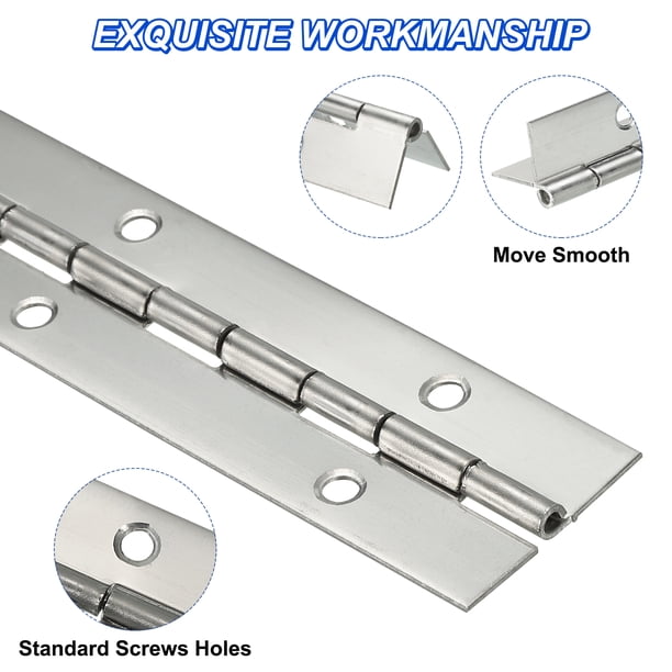 4PCS 6 Inch Stainless Steel Piano Hinges – Heavy Duty Continuous Hinge For Cabinet, Door, Window With Screws