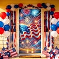 thumbnail image 4 of Linnome Independence Day Door Cover Hanging Cloth Background Cloth for Anniversary Celebration 70.9x35.4 Inch Multicolor#01, 4 of 6