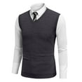 thumbnail image 2 of SAATLERI Men's Sweater Vest V Neck Knitted Pullover Sweater Tops Sleeveless Loose Fit Knitwear Vests, 2 of 5