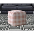 thumbnail image 5 of HomeRoots 518221 17 x 17 x 17 in. Pink & White Cotton Gingham Pouf Ottoman, 5 of 5