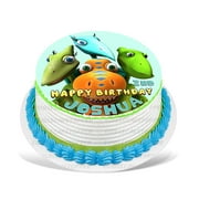 Angle View: Dinosaur Train Edible Cake Image Topper Personalized Birthday Party 8 Inches Round