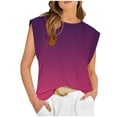 thumbnail image 1 of QUINDOS Débardeurs pour Femmes Rose Vif Été Mode Décontractée Col Rond Sans Manches T-shirt Blouse Camisoles Femmes 2025, 1 of 2