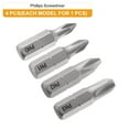 thumbnail image 3 of Uxcell 4pcs PH0/PH1/PH2/PH3 Punta de destornillador Phillips 1/4" Hex Shank 25mm/1" Longitud Magnética Bits de Cabeza Cruzada Hex S2 Acero Punta de destornillador, 3 of 7