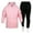 Pink, variant on Men's Winter Solid Color Long Sleeve Hooded Drawstring Sweatshirt and Sweatpants Lounge Two-Piece Comfort Set for Casual Wear,Beige,L