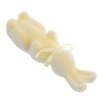 Easter Bunnies Statues Furry Flocked Foam Rabbit Figurines Moss Easter Bunnies Sculpture For Home Party Office Desk Garden Yard Decor Yellow