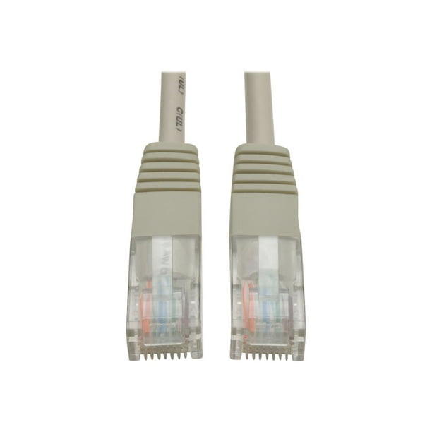 Eaton Tripp Lite Series RJ-45 (m) Cat5e (UTP) 350 MHz Molded Ethernet Cable (RJ45 M/M), PoE - Gray, 25 ft. (7.62 M) - câble de raccordement - à RJ-45 (M) - 25 ft - UTP - CAT 5e - moulé, toronné - Gris
