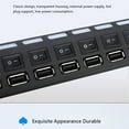 thumbnail image 3 of Amdohai JDL-A7 HUB USB Hub 7 Port USB 2.0 Independent Switch Indicator High Speed Ultra Slim Splitter Hub with USB Cable for Desktop Notebook USB Scanner Digital Camera U Disk USB Keyboard and more, 3 of 7