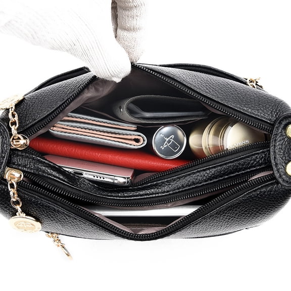 WHAMVOX Women's Bag Wild Shoulder Messenger Bag Large Capacity Women Handbag Surface Printing Bag(Black)