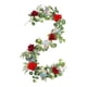 thumbnail image 3 of Guirnalda de rosas y peonías artificiales, guirnalda floral, decoración versátil para colgar en la puerta principal. Rojo, 3 of 9
