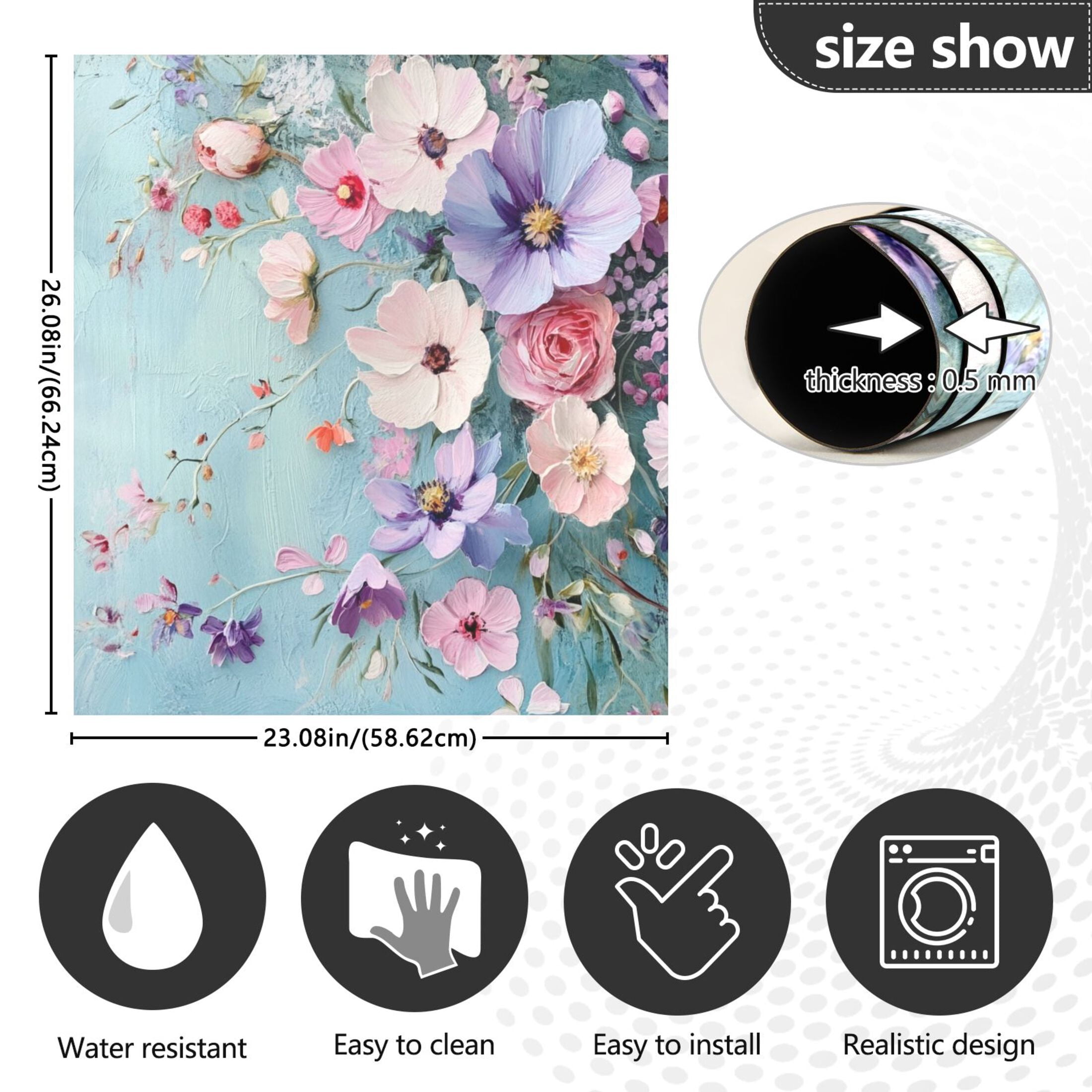 Dishwasher Magnetic Sticker 23x26 Inch Refrigerator Magnetic Sticker Washing Machine Magnetic Sticker Kitchen Panel Magnetic Sticker Home Decor Cool Beautiful Flowers