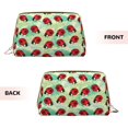 thumbnail image 3 of Gaeub Red Ladybugs And Leaf Printed Travel Cosmetic Bag,Makeup Bag, Large Capacity Toiletry Bag for Women, Portable Pouch Make Up Organizer with Zipper and Divider, 3 of 8