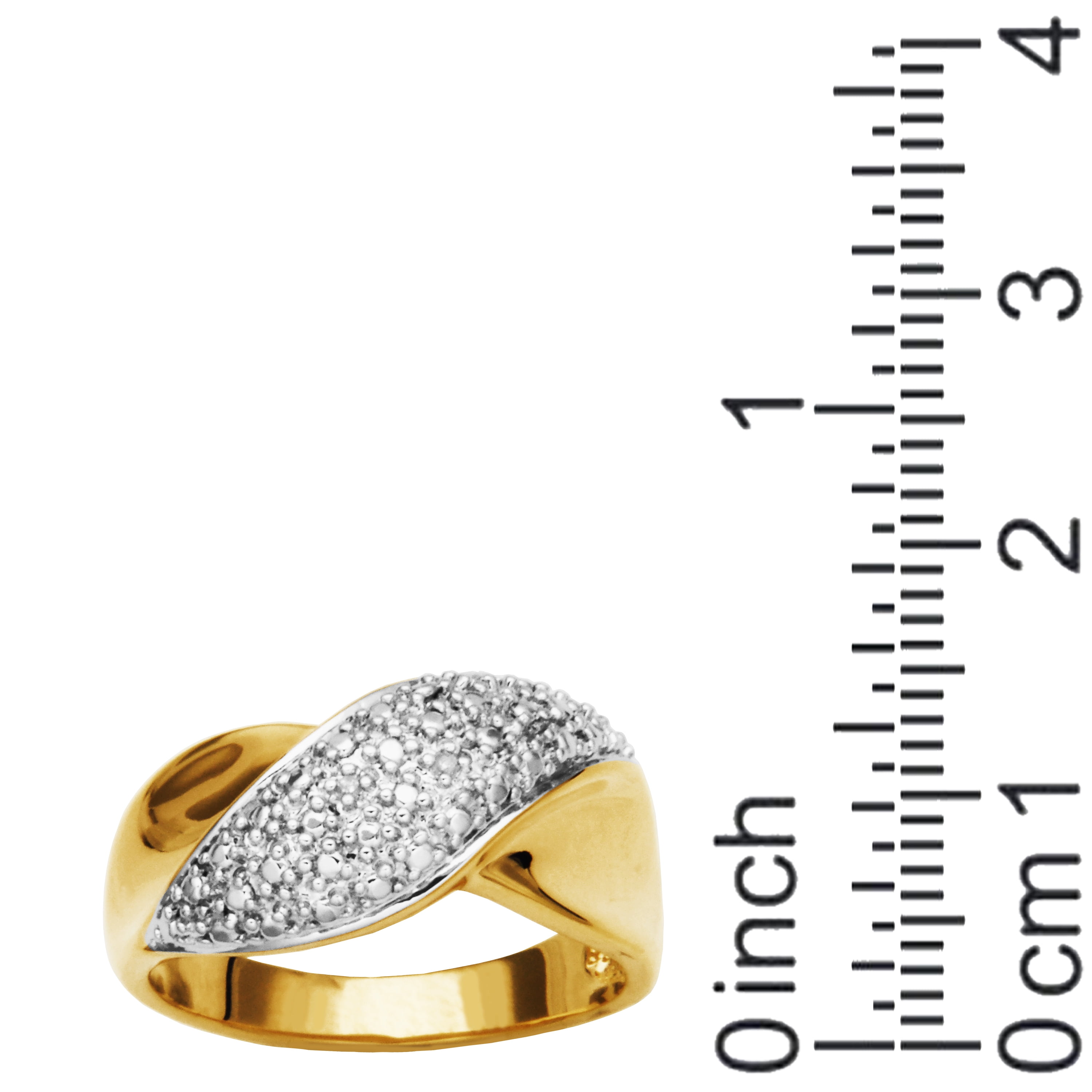Forever Facets Diamond Accent 3-Piece Fashion Ring Set in 18k Yellow Gold over Bronze, Adult Female