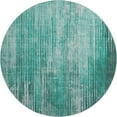 thumbnail image 2 of Addison Rugs Mayfield Washable Transitional Stripes Teal Round Rug, 8' x 8', 2 of 5