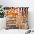 thumbnail image 4 of Honeii Hand Drawn Vintage Coffee Print Throw Pillow, Square Decorative Pillow Forms Soft Fluffy Plump Pillow Decorative Pillow Inserts,Couch Pillows-16"x16", 4 of 7