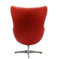 thumbnail image 2 of Egg Shaped Chair (Red Leather) - Modern, Comfortable & Stylish Rounded Chair with Brushed Aluminum Base that Features a Removable Padded Cushion, 360 Degree Swivel & Recline (W31"xD30"xH42"), 2 of 3