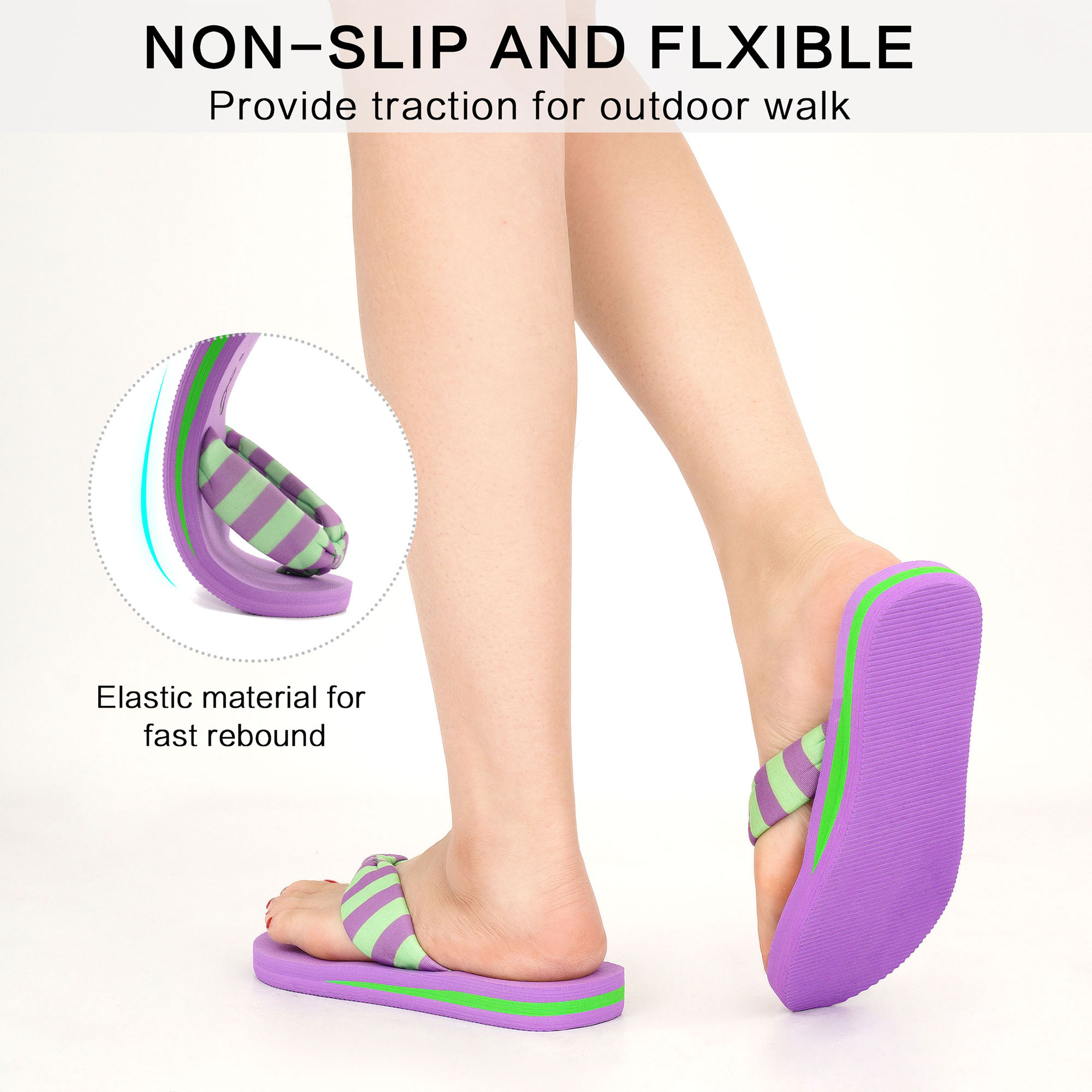 Ecetana Women's Yoga Mat Flip Flops Thong Sandals photo 6