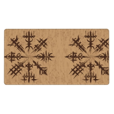 ZICANCN Gaming Mouse Pad, Norse Viking Brown Grunge Large Mouse Mat Desk Pad, Keyboard Mouse Mat, 15.8x29.5 inch
